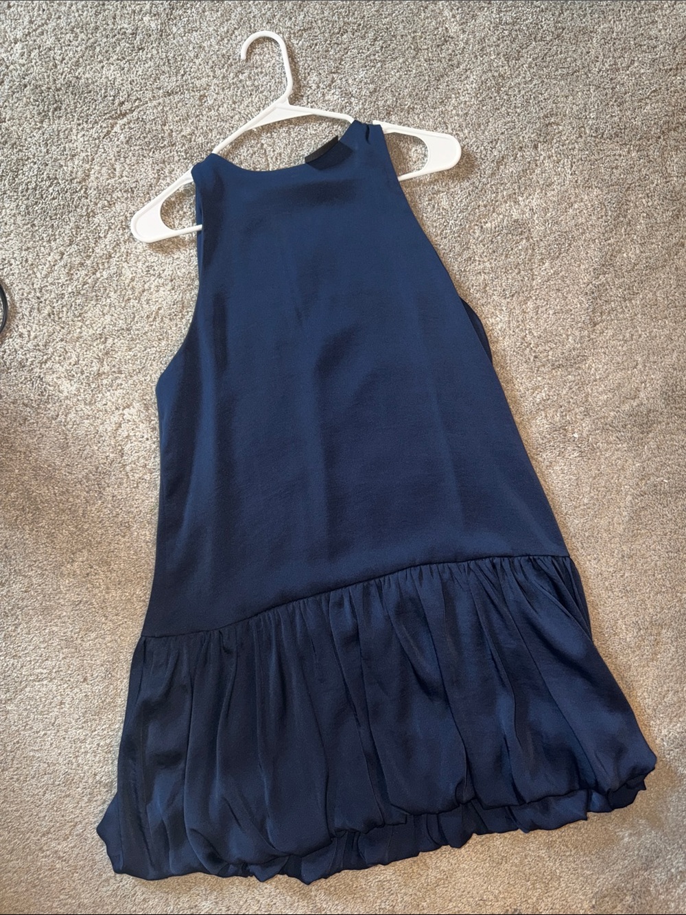 Vici Navy Sleeveless Drop-Waist, Bubble Hem Dress